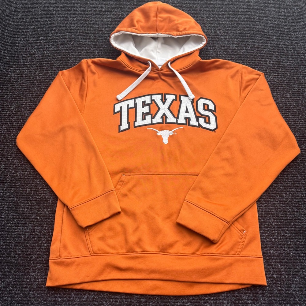 Texas Longhorns Hoodie Burnt Orange NCAA Pullover Sweatshirt Mens Large